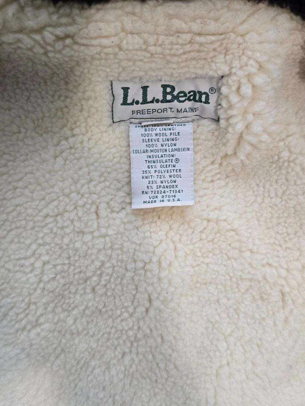 Vintage 80s L.L. Bean Genuin Cowhide Leather Bomber
